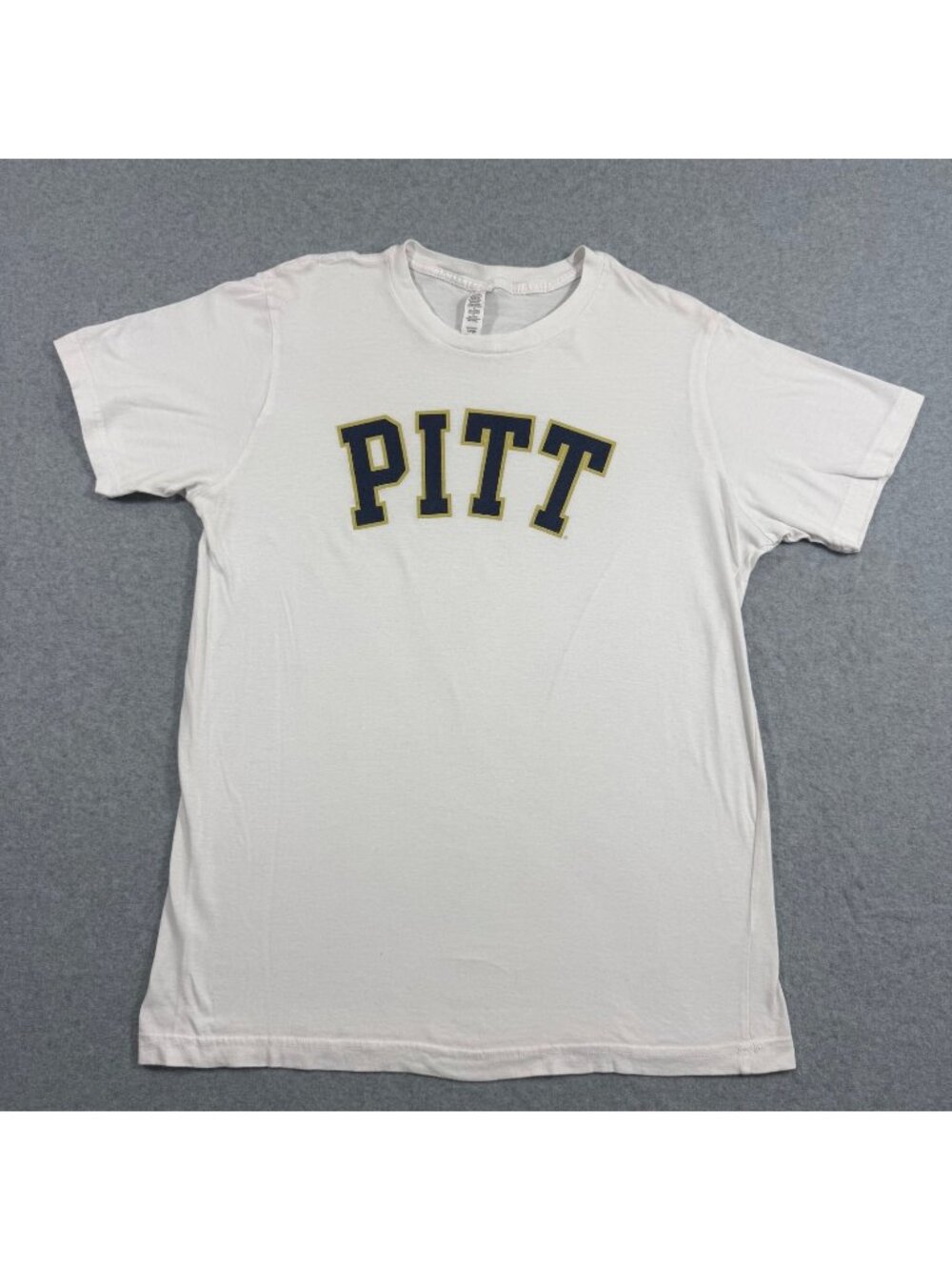 PITT University of Pittsburgh T Shirt Mens Large White Cotton Panthers Tee